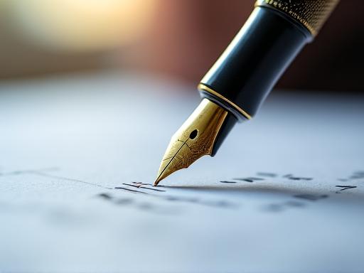 Close-up of a professional signing a legal document with a premium pen